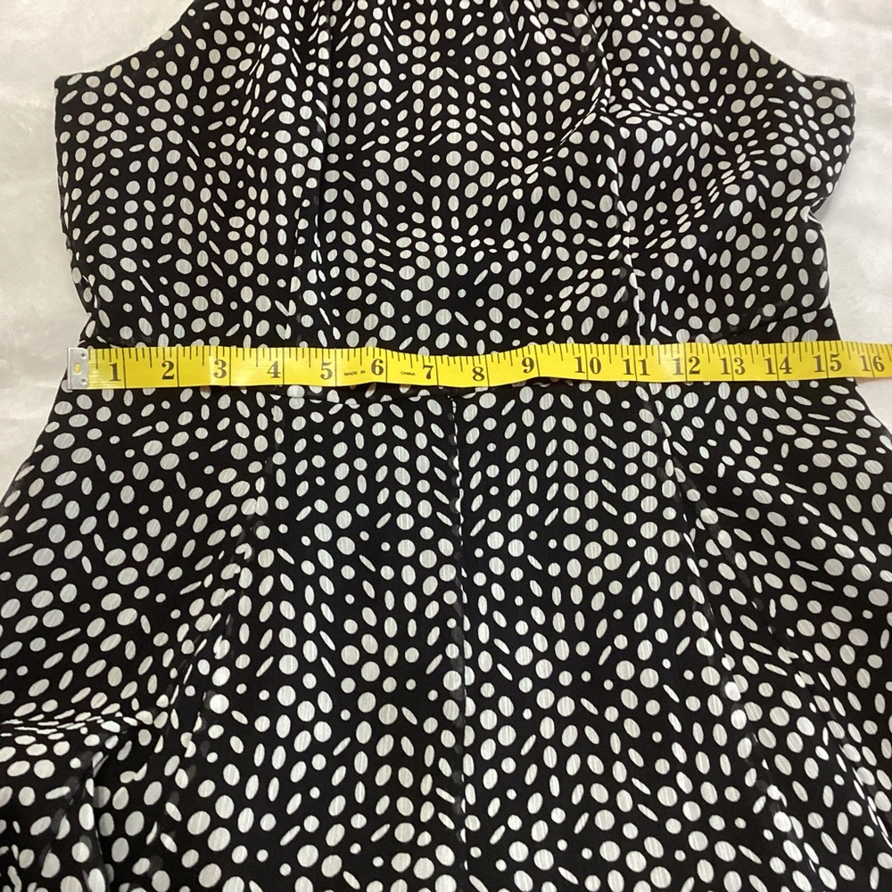 Tommy Hilfiger Polka Dot Maxi Dress Black White Size 8 Sleeveless No Belt - Picture 8 of 10